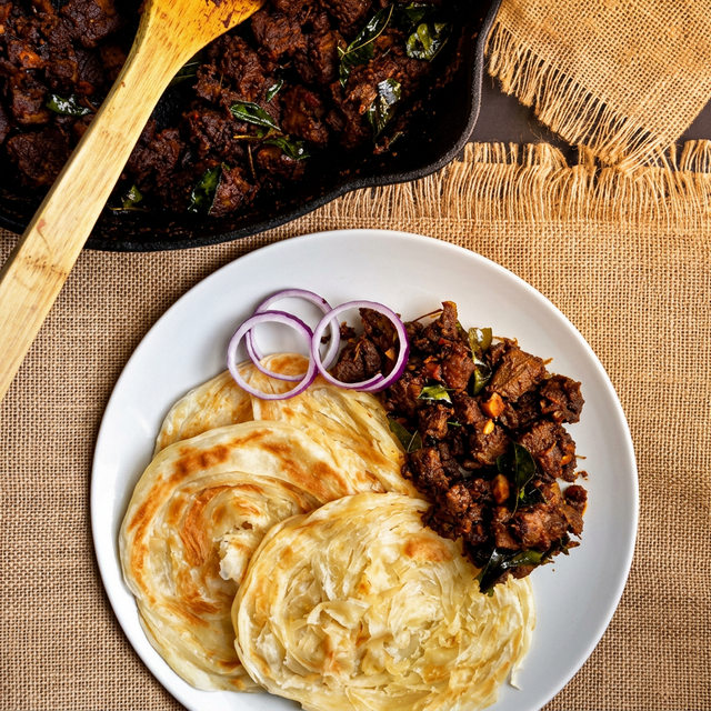 Beef Fry with Parotta