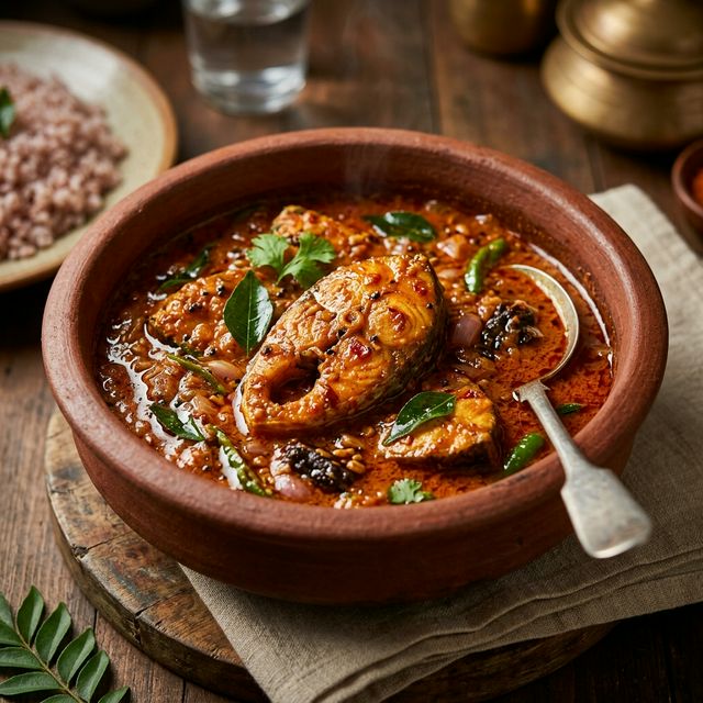 Realistic spicy Kerala fish curry